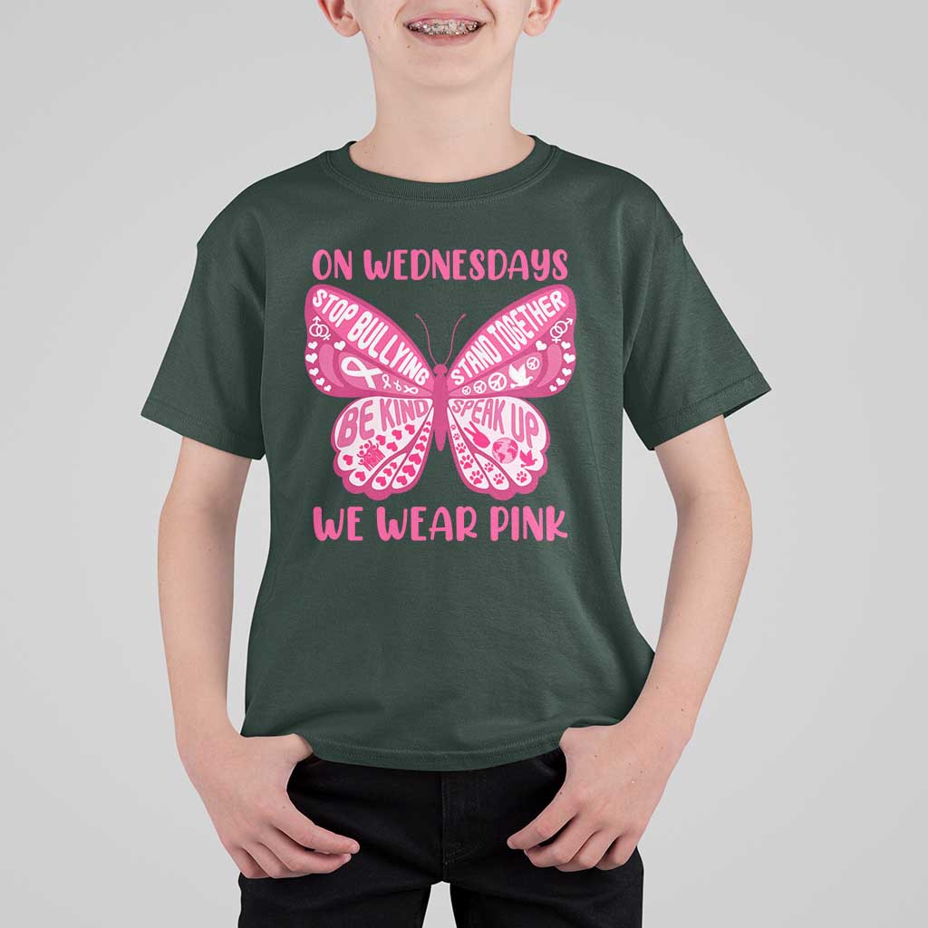 Pink Shirt Day T Shirt For Kid On Wednesdays We Wear Pink Anti Bullying Butterfly