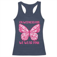 Pink Shirt Day Racerback Tank Top On Wednesdays We Wear Pink Anti Bullying Butterfly