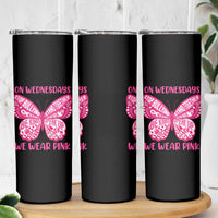 Pink Shirt Day Skinny Tumbler On Wednesdays We Wear Pink Anti Bullying Butterfly