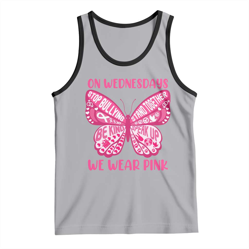 Pink Shirt Day Tank Top On Wednesdays We Wear Pink Anti Bullying Butterfly