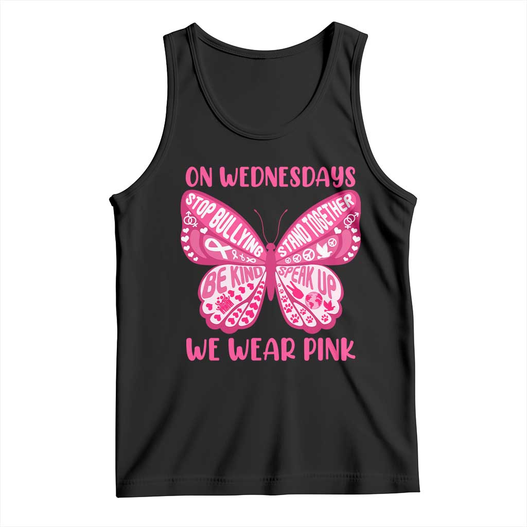 Pink Shirt Day Tank Top On Wednesdays We Wear Pink Anti Bullying Butterfly