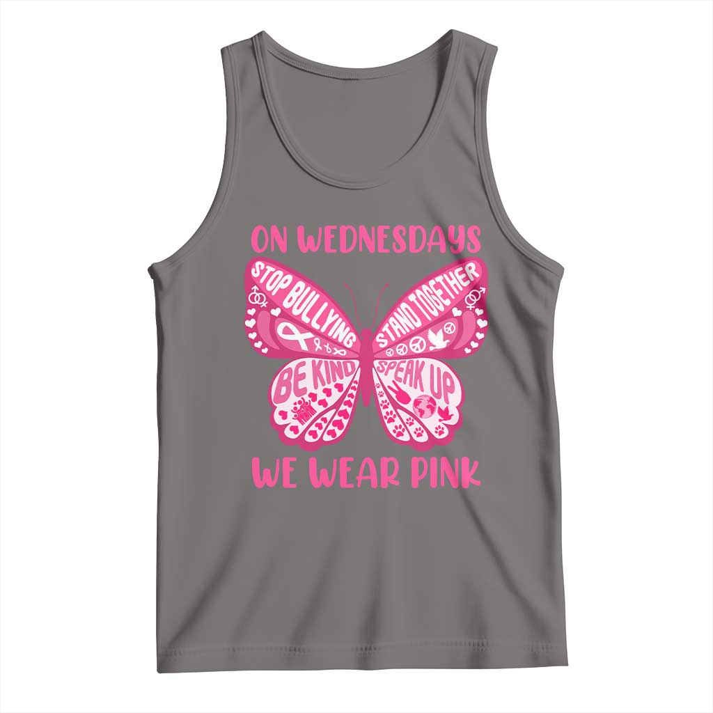Pink Shirt Day Tank Top On Wednesdays We Wear Pink Anti Bullying Butterfly