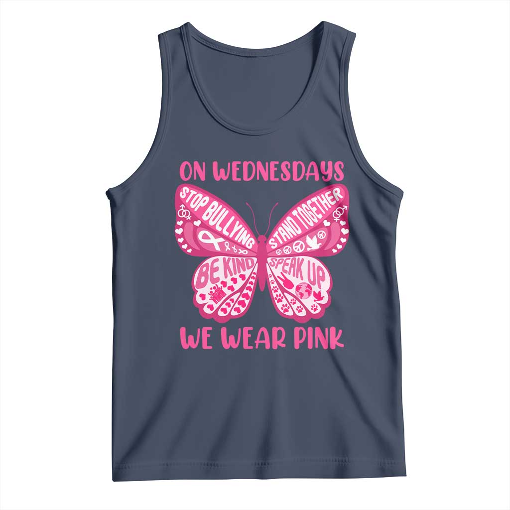 Pink Shirt Day Tank Top On Wednesdays We Wear Pink Anti Bullying Butterfly