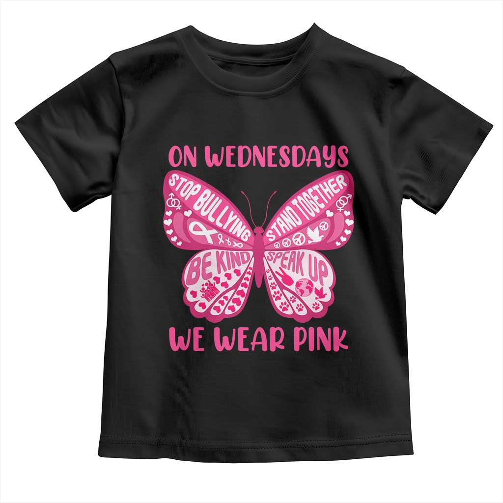 Pink Shirt Day Toddler T Shirt On Wednesdays We Wear Pink Anti Bullying Butterfly