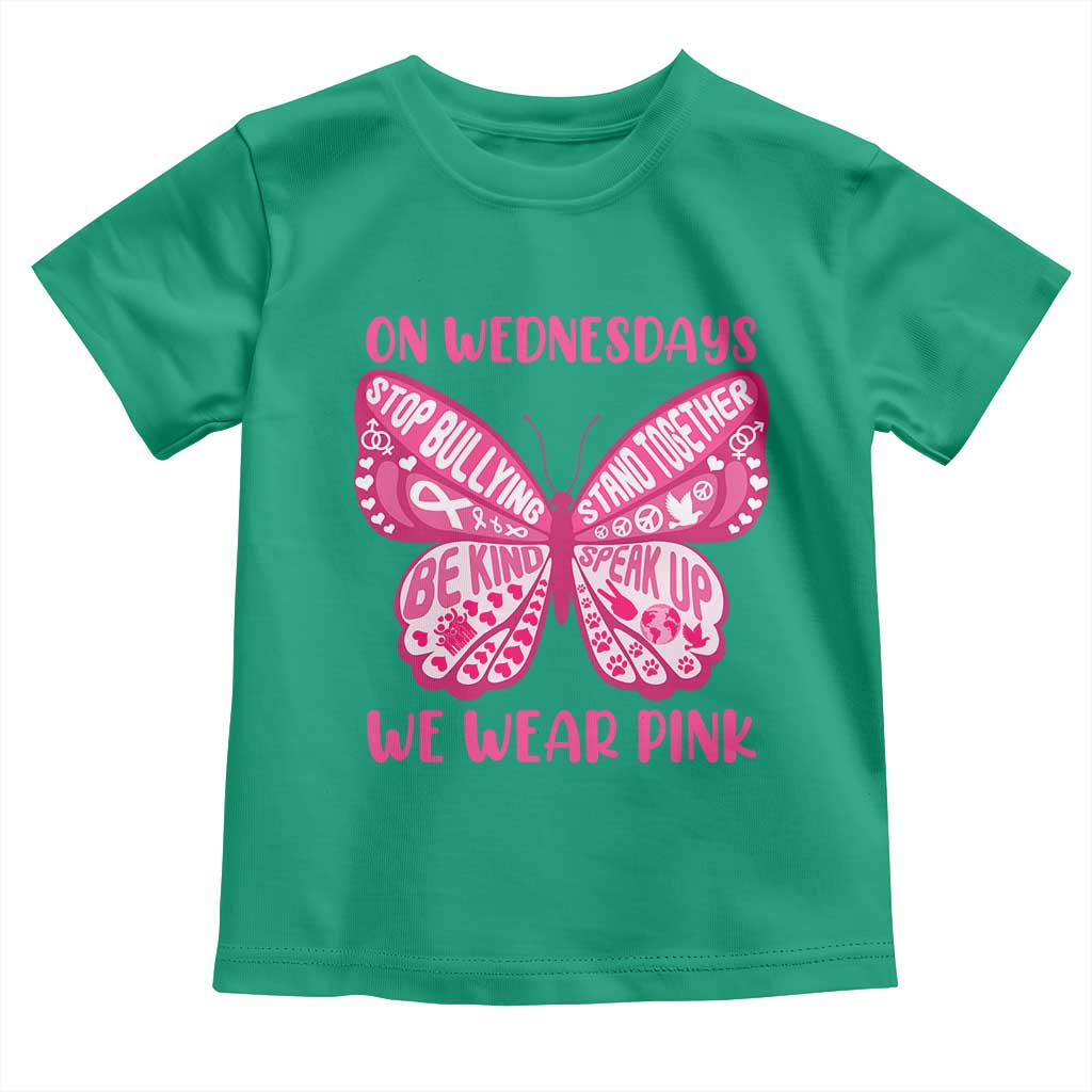 Pink Shirt Day Toddler T Shirt On Wednesdays We Wear Pink Anti Bullying Butterfly