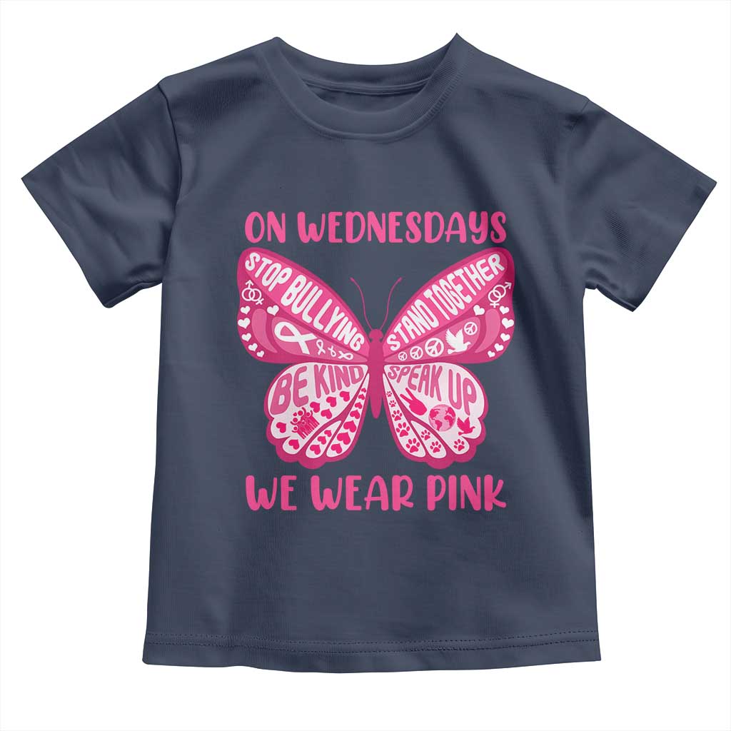 Pink Shirt Day Toddler T Shirt On Wednesdays We Wear Pink Anti Bullying Butterfly