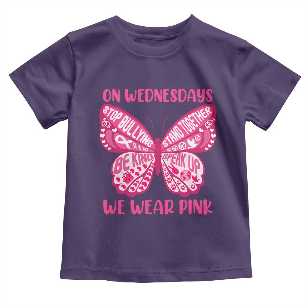 Pink Shirt Day Toddler T Shirt On Wednesdays We Wear Pink Anti Bullying Butterfly