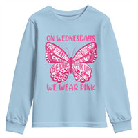 Pink Shirt Day Youth Sweatshirt On Wednesdays We Wear Pink Anti Bullying Butterfly