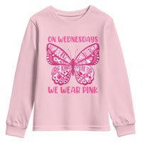 Pink Shirt Day Youth Sweatshirt On Wednesdays We Wear Pink Anti Bullying Butterfly
