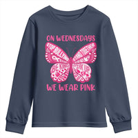 Pink Shirt Day Youth Sweatshirt On Wednesdays We Wear Pink Anti Bullying Butterfly