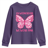 Pink Shirt Day Youth Sweatshirt On Wednesdays We Wear Pink Anti Bullying Butterfly