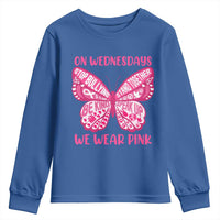 Pink Shirt Day Youth Sweatshirt On Wednesdays We Wear Pink Anti Bullying Butterfly