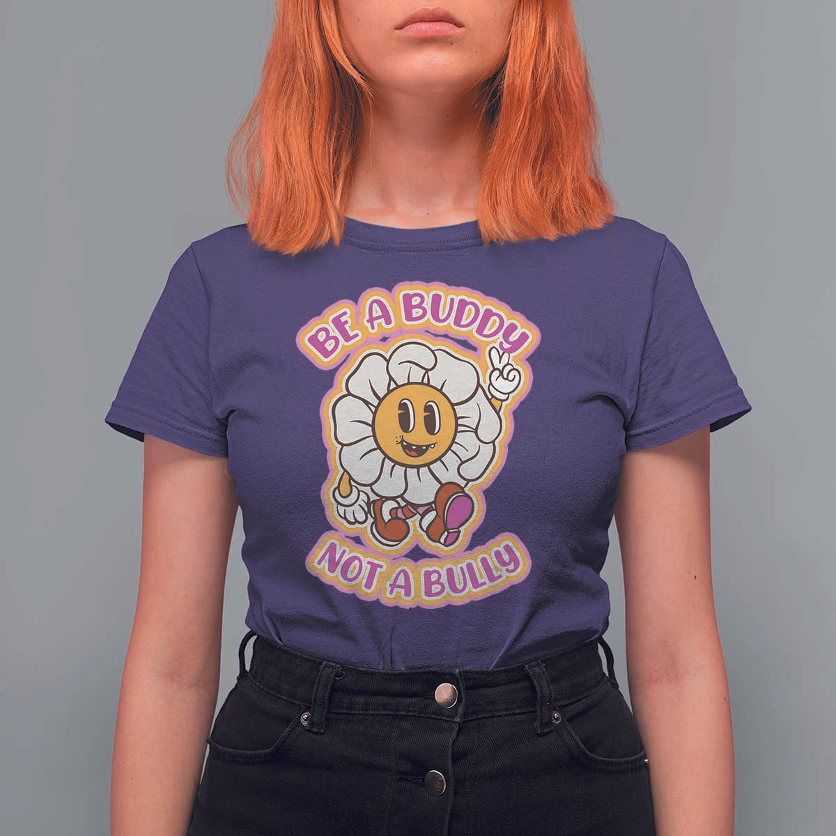 Pink Shirt Day T Shirt For Women Be A Buddy Not A Bully Anti Bullying Funny Wordplay