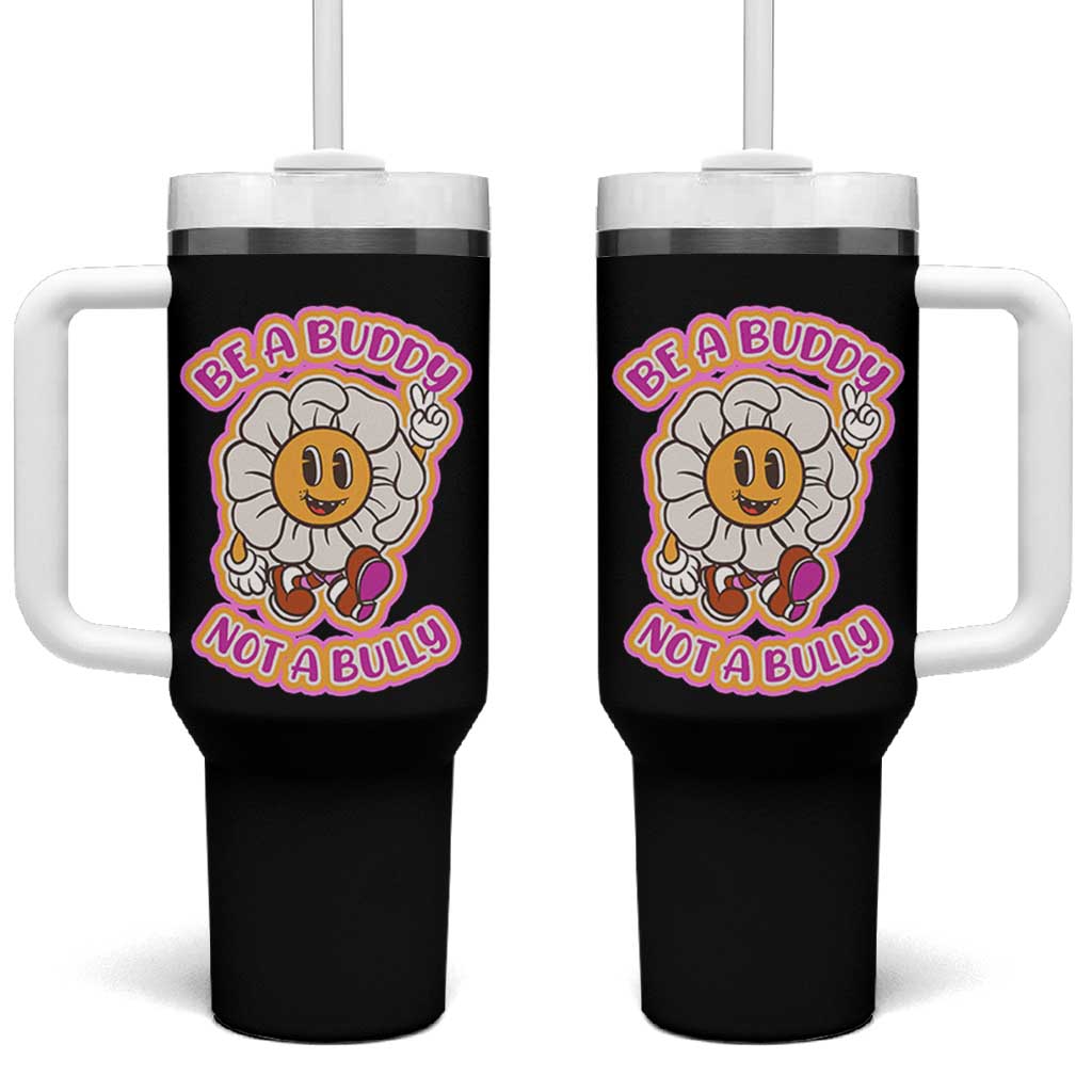 Pink Shirt Day Tumbler With Handle Be A Buddy Not A Bully Anti Bullying Funny Wordplay