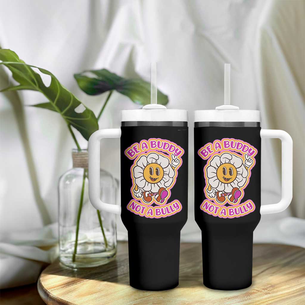 Pink Shirt Day Tumbler With Handle Be A Buddy Not A Bully Anti Bullying Funny Wordplay