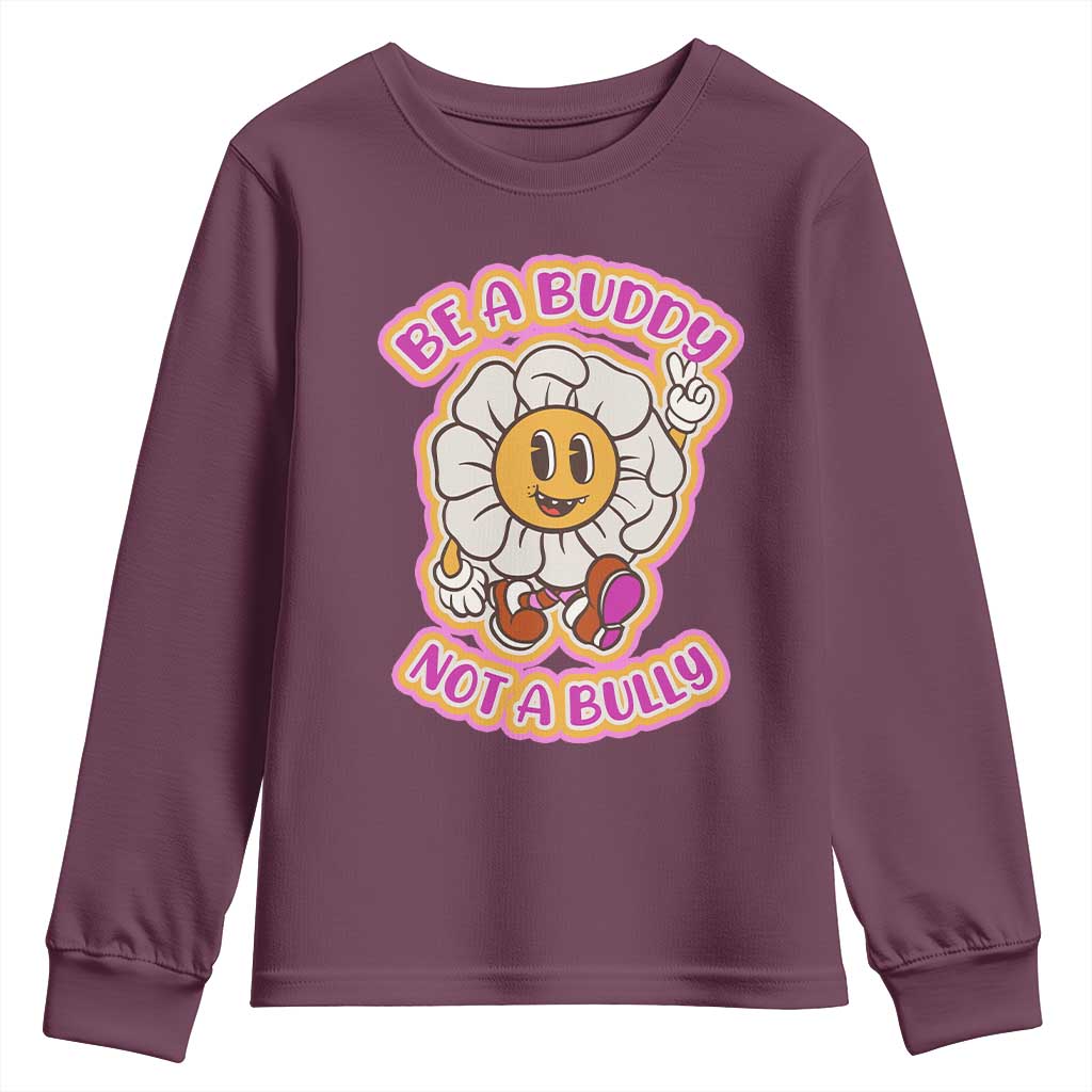 Pink Shirt Day Youth Sweatshirt Be A Buddy Not A Bully Anti Bullying Funny Wordplay
