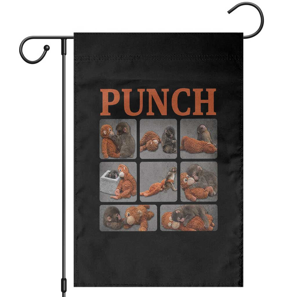 Cute Baby Monkey Punch with Plush Toy Graphic Garden Flag