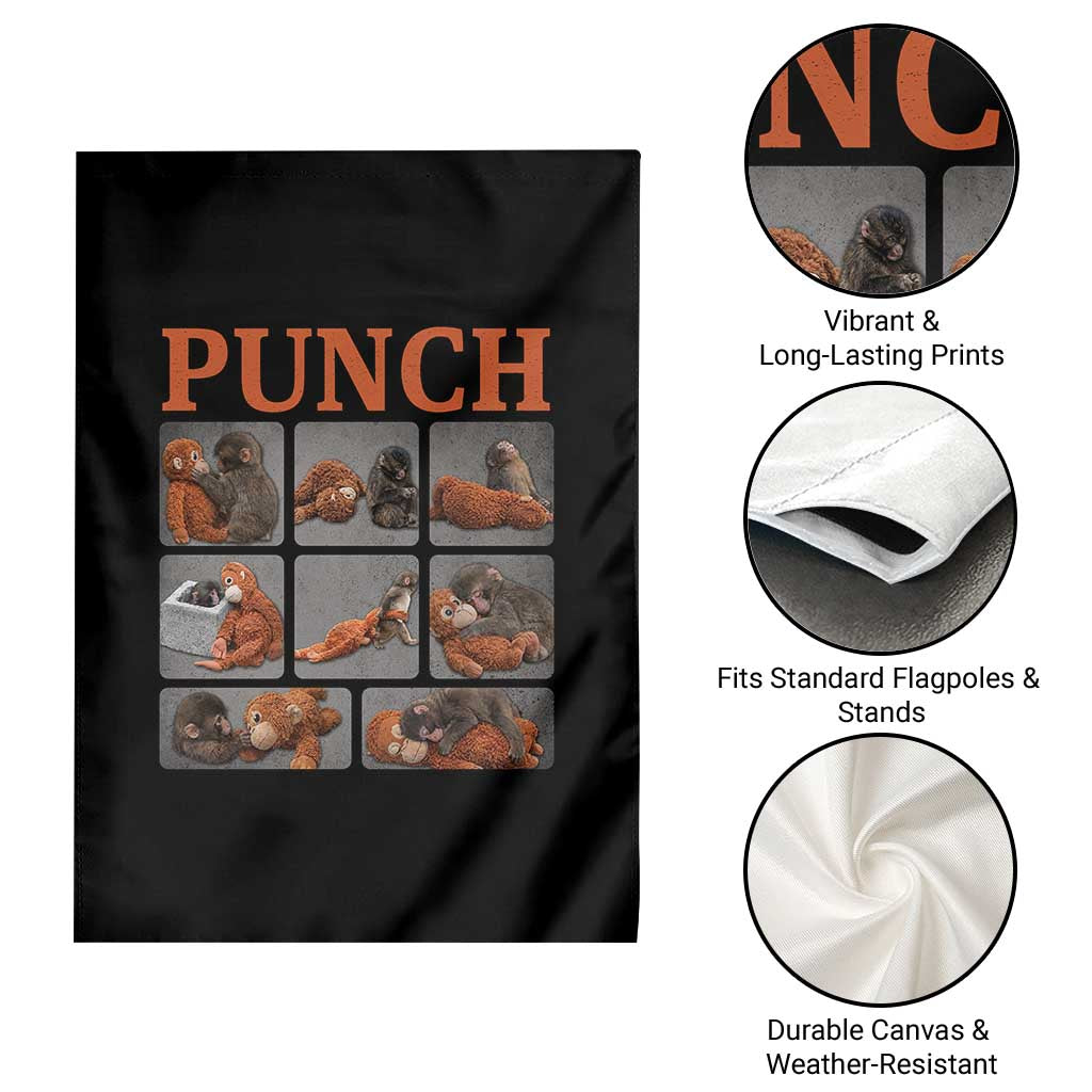 Cute Baby Monkey Punch with Plush Toy Graphic Garden Flag
