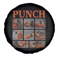 Cute Baby Monkey Punch with Plush Toy Graphic Spare Tire Cover