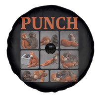 Cute Baby Monkey Punch with Plush Toy Graphic Spare Tire Cover