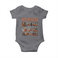 Cute Baby Monkey Punch with Plush Toy Graphic Baby Onesie