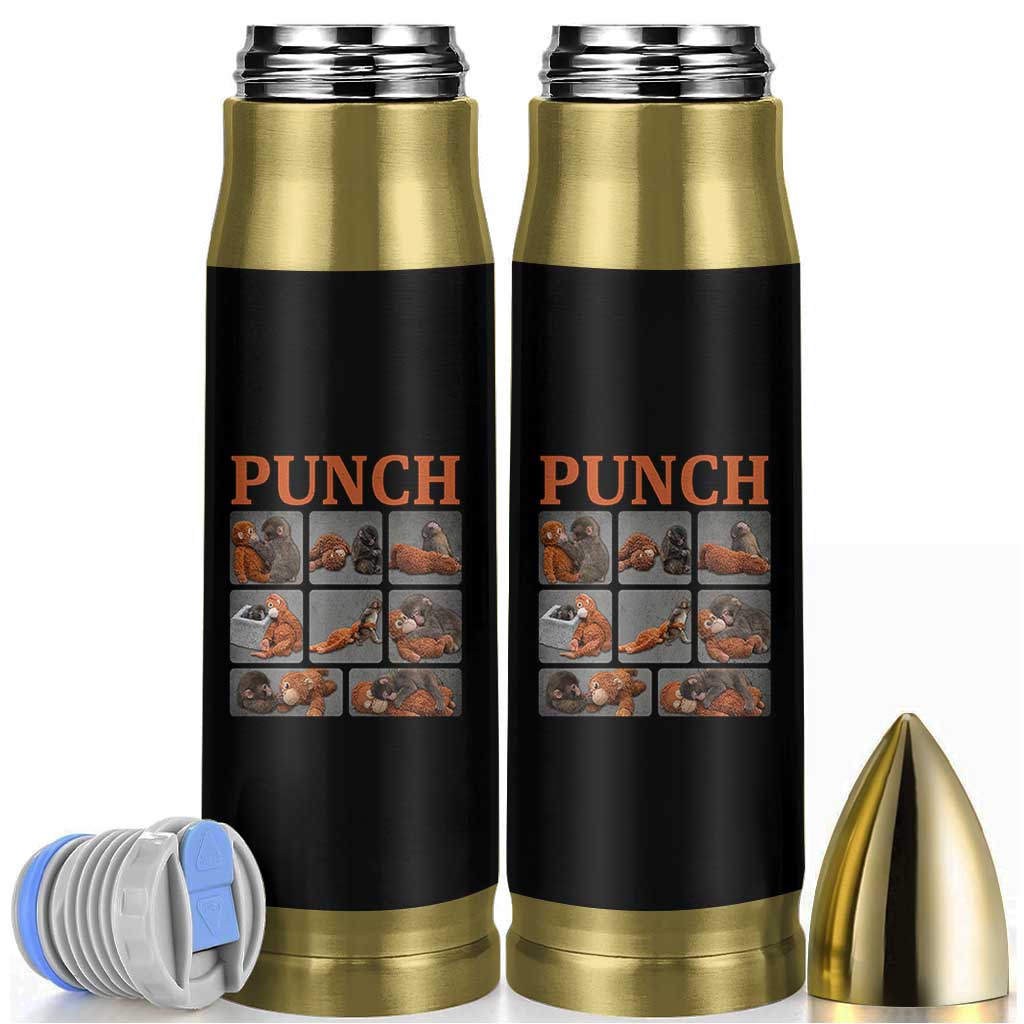 Cute Baby Monkey Punch with Plush Toy Graphic Bullet Tumbler
