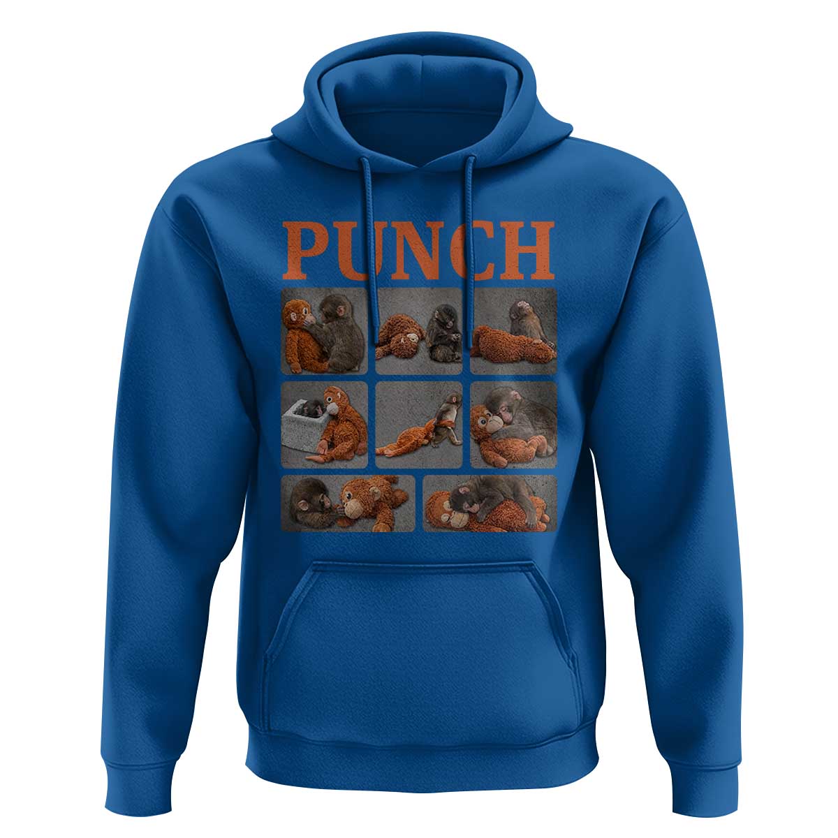 Cute Baby Monkey Punch with Plush Toy Graphic Hoodie