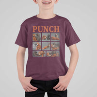 Cute Baby Monkey Punch with Plush Toy Graphic T Shirt For Kid