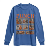 Cute Baby Monkey Punch with Plush Toy Graphic Long Sleeve Shirt