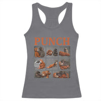 Cute Baby Monkey Punch with Plush Toy Graphic Racerback Tank Top