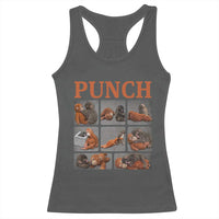 Cute Baby Monkey Punch with Plush Toy Graphic Racerback Tank Top