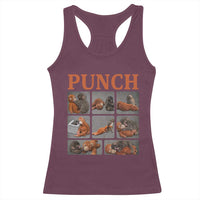 Cute Baby Monkey Punch with Plush Toy Graphic Racerback Tank Top