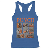 Cute Baby Monkey Punch with Plush Toy Graphic Racerback Tank Top