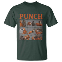 Cute Baby Monkey Punch with Plush Toy Graphic T Shirt