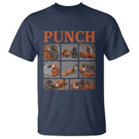Cute Baby Monkey Punch with Plush Toy Graphic T Shirt
