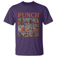 Cute Baby Monkey Punch with Plush Toy Graphic T Shirt