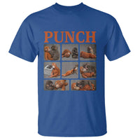 Cute Baby Monkey Punch with Plush Toy Graphic T Shirt