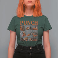 Cute Baby Monkey Punch with Plush Toy Graphic T Shirt For Women