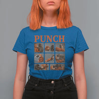Cute Baby Monkey Punch with Plush Toy Graphic T Shirt For Women