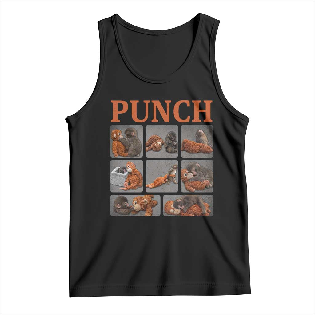 Cute Baby Monkey Punch with Plush Toy Graphic Tank Top