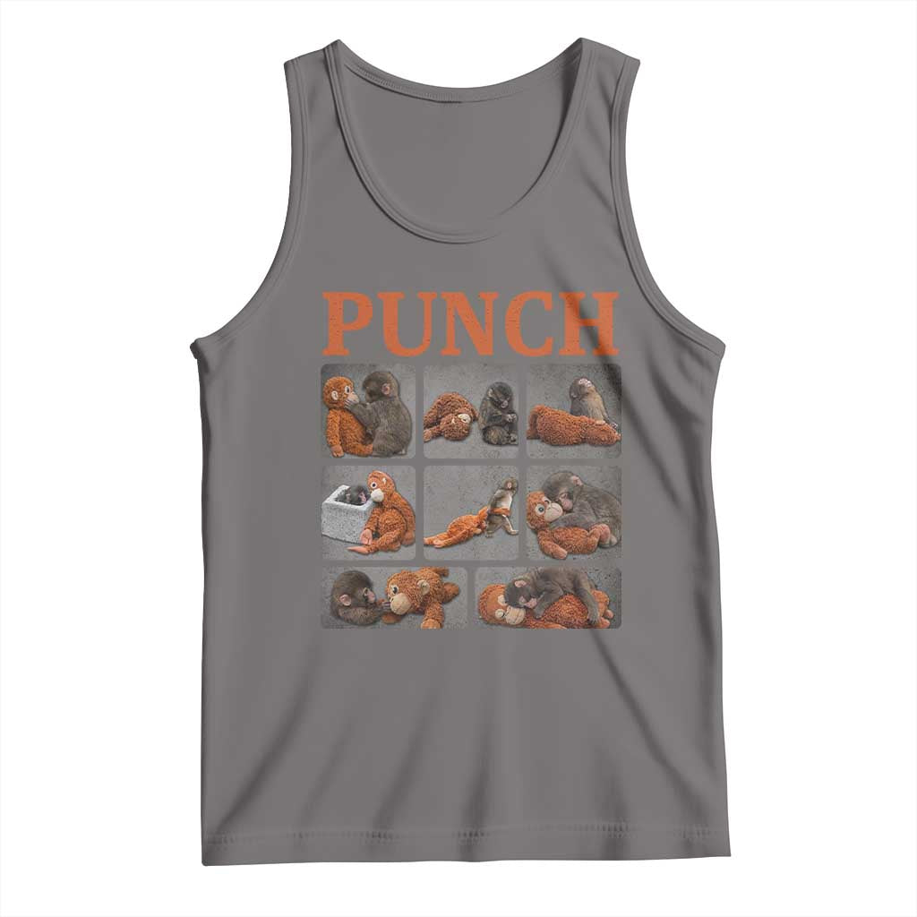 Cute Baby Monkey Punch with Plush Toy Graphic Tank Top