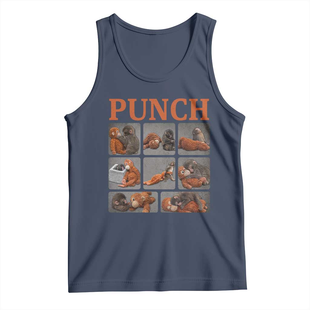 Cute Baby Monkey Punch with Plush Toy Graphic Tank Top