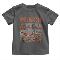 Cute Baby Monkey Punch with Plush Toy Graphic Toddler T Shirt