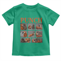 Cute Baby Monkey Punch with Plush Toy Graphic Toddler T Shirt