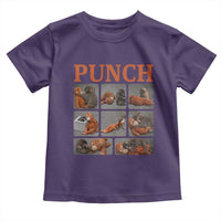 Cute Baby Monkey Punch with Plush Toy Graphic Toddler T Shirt