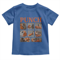 Cute Baby Monkey Punch with Plush Toy Graphic Toddler T Shirt
