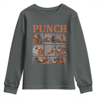 Cute Baby Monkey Punch with Plush Toy Graphic Youth Sweatshirt