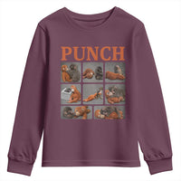 Cute Baby Monkey Punch with Plush Toy Graphic Youth Sweatshirt