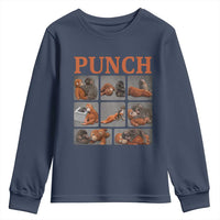 Cute Baby Monkey Punch with Plush Toy Graphic Youth Sweatshirt