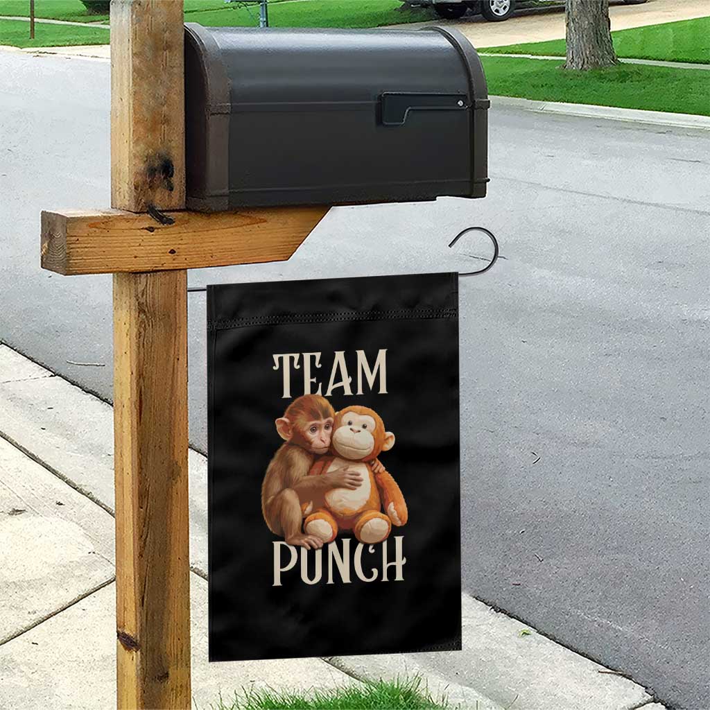 Team Punch Cute Baby Monkey Hugging Plush Toy Graphic Garden Flag